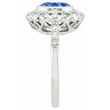 natural round sapphire 3.80ct watch profile view