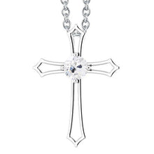 Round Cross Genuine Diamond Pendant 1 Carat Old European White Gold 14K