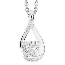 Round & Cushion Old Cut Genuine Diamond Pendant White Gold Slide 5 Carats