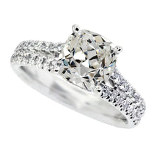 Round & Cushion Old Cut Real Natural Earth Mined Diamond Ring Double Row Accents 8.50 Carats