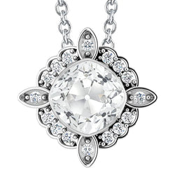 Round & Cushion Old Miner Natural Earth Mined Diamond Pendant Slide Bezel Set 7 Carats