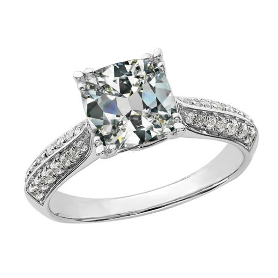 Round & Cushion Old Miner Real Natural Earth Mined Diamond Ring 14K Gold Jewellery 6.75 Carats