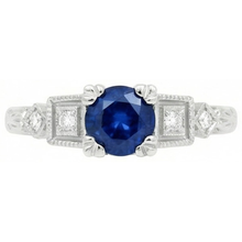 natural round sapphire 1.65ct ring side angle