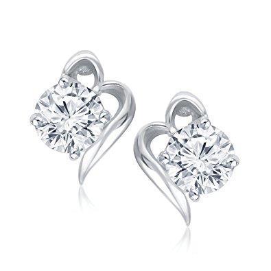 Round Cut 1 Carat Natural Solitaire Diamond Stud Earring