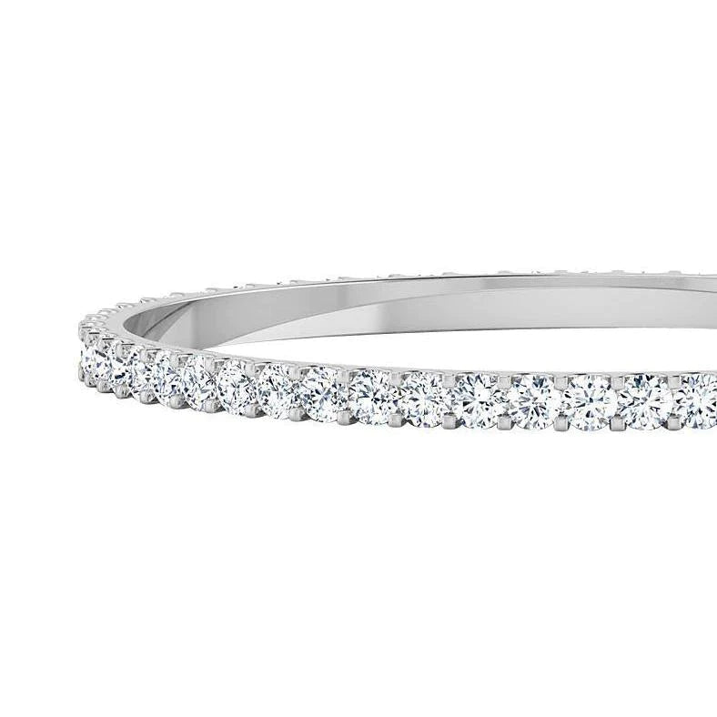 Round Cut 10 Carats Real Diamonds Lady Tennis Bangle White Gold 14K New