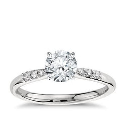 Round Cut 1.15 Ct Natural Earth Mined Diamond Engagement Ring Jewellery White Gold 14K