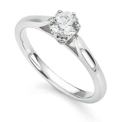 Round Cut 1.25 Ct Genuine Natural Earth Mined Diamond Solitaire Ring White Gold 14K