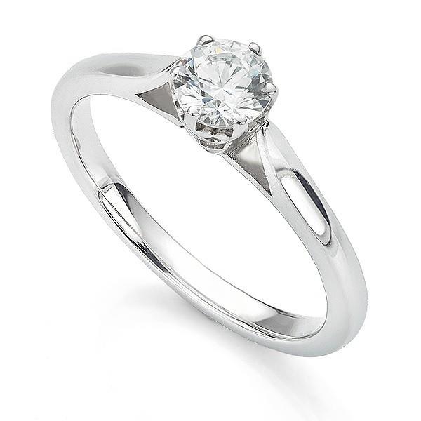 Round Cut 1.25 Ct Genuine Diamond Solitaire Ring White Gold 14K