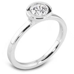 Round Cut 1.50 Carats Solitaire Real Diamond Wedding Ring White Gold