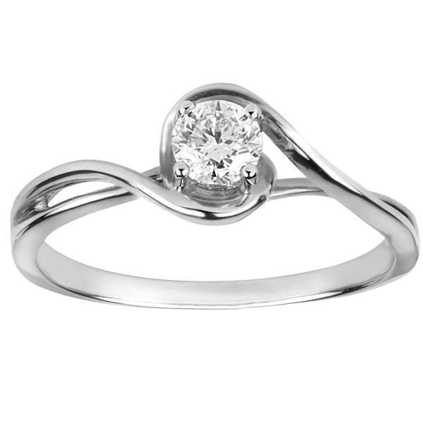 Round Cut 1.50 Ct Natural Diamond Twisted Shank Solitaire Ring White Gold