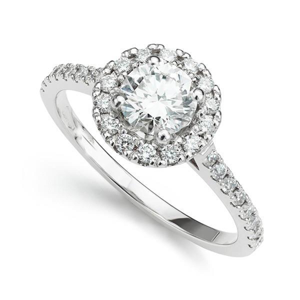 Round Cut 1.8 Carats Real Diamond Wedding Ring Halo