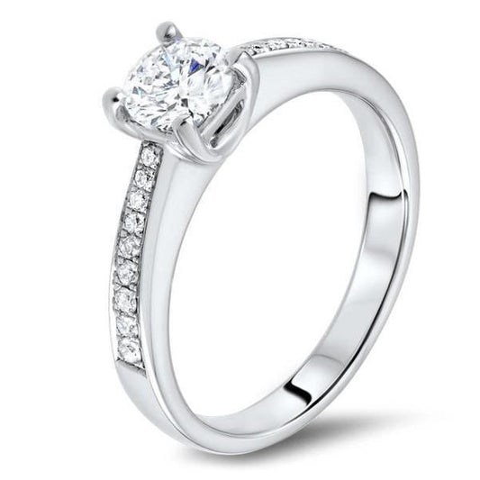 Round Cut 1.80 Ct Real Diamonds Anniversary Ring White Gold 14K