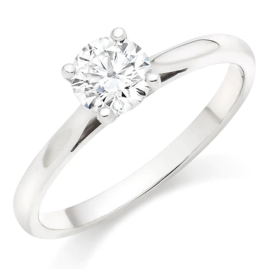 Round Cut 1.90 Ct Solitaire Real Diamond Wedding Ring 14K White Gold