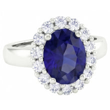 Round Cut 2.50 Ct Sri Lankan Sapphire And Natural Earth Mined DIAMOND ( NOT LAB GROWN )s Ring White Gold 14K