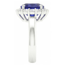 Round Cut 2.50 Ct Sri Lankan Sapphire And Natural Earth Mined DIAMOND ( NOT LAB GROWN )s Ring White Gold 14K