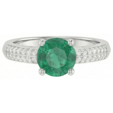 natural round emerald 2.60ct ring side angle