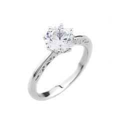 Round Cut 2 Carat Solitaire Real Diamond Engagement Ring