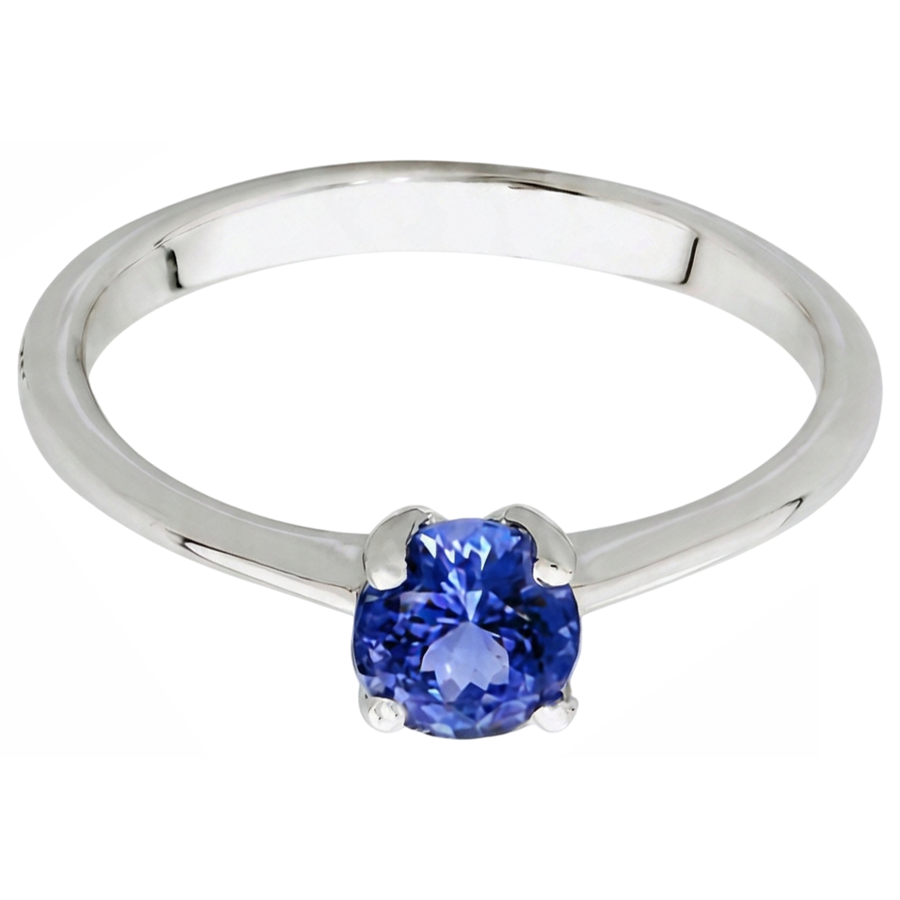 Round Cut 2 Carat Solitaire Tanzanite Wedding Ring 14K White Gold