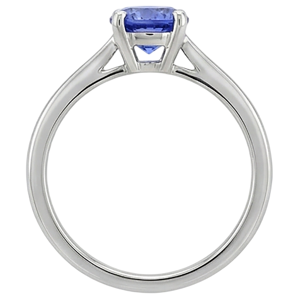 Round Cut 2 Carat Solitaire Tanzanite Wedding Ring 14K White Gold