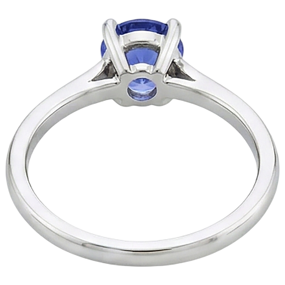 Round Cut 2 Carat Solitaire Tanzanite Wedding Ring 14K White Gold