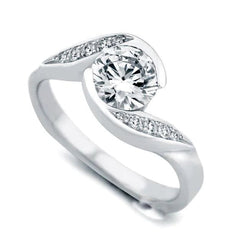 Round Cut 2.60 Carats Real Diamond Engagement Ring White Gold 14K