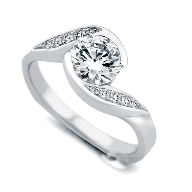 Round Cut 2.60 Carats Real Diamond Engagement Ring White Gold 14K