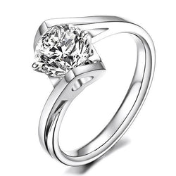 Round Cut 2.85 Ct Natural Diamond Anniversary Solitaire Ring