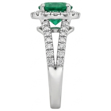 natural round emerald 3.80ct ring profile view