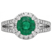 natural round emerald 3.80ct ring side angle
