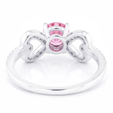 Round Cut 3 Ct Pink Sapphire And Natural Earth Mined Diamonds Fancy Ring White Gold 14K
