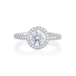 Round Cut 3.30 Carats Genuine Diamonds Engagement Ring Halo White Gold 14K