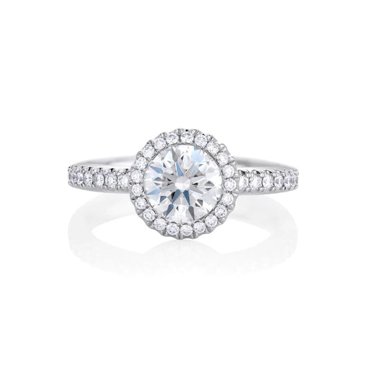Round Cut 3.30 Carats Genuine Diamonds Engagement Ring Halo White Gold 14K