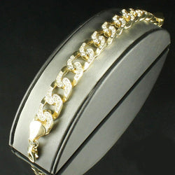 Round Cut 3.50 Carats Genuine Diamond Men's Bracelet Solid Yellow Gold 14K