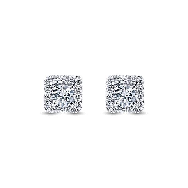 Round Cut 3.60 Carats Halo Real Diamonds Women Studs Earring White Gold