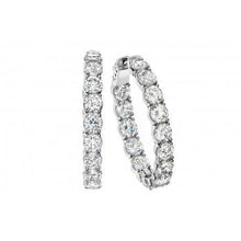 Round Cut 3.90 Carats Real Sparkling Diamonds Women Hoop Earrings Gold 14K