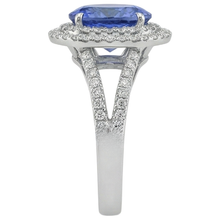 natural round tanzanite 4.20ct ring profile view