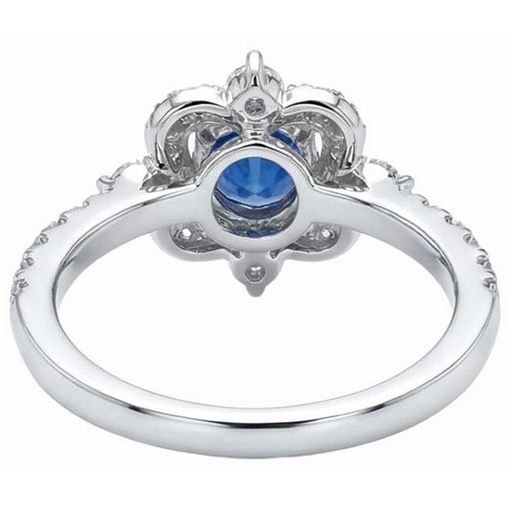 Round Cut 4.30 Ct Sri Lanka Blue Sapphire Natural Earth Mined DIAMOND ( NOT LAB GROWN )s Fancy Ring
