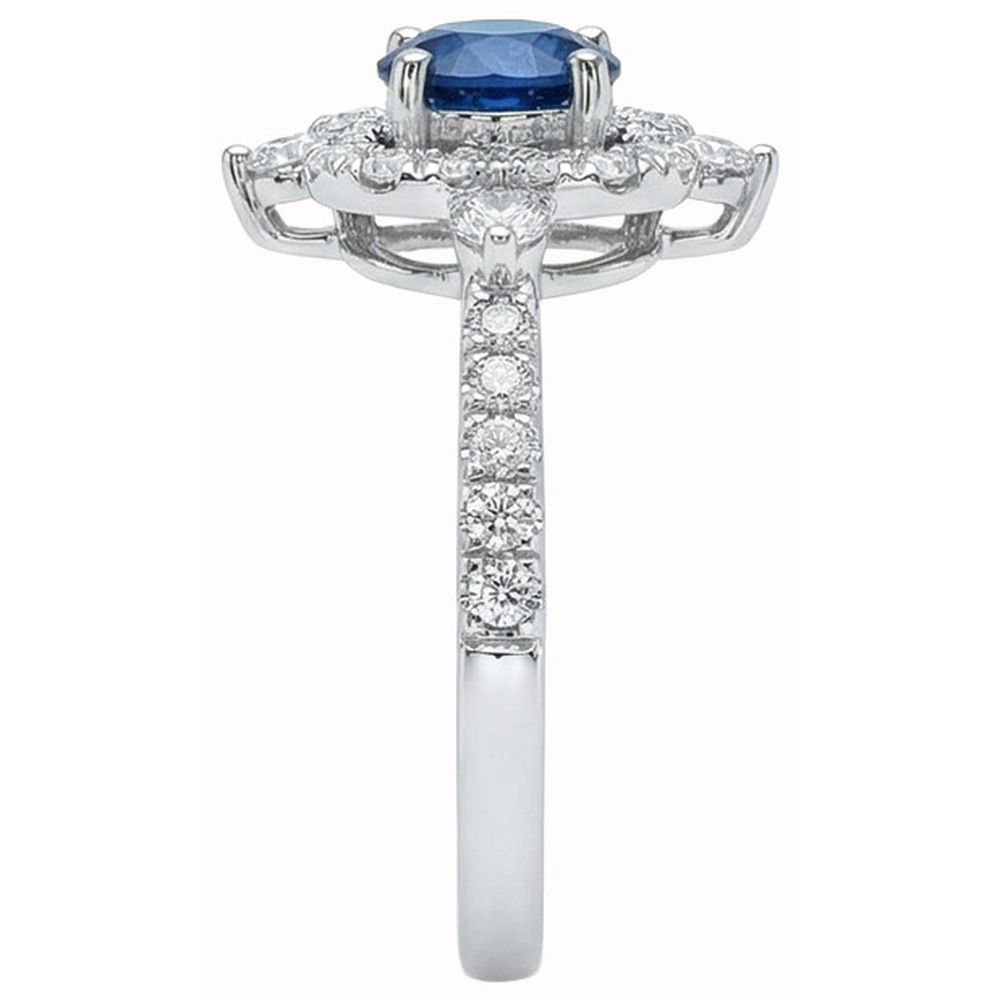 Round Cut 4.30 Ct Sri Lanka Blue Sapphire Natural Earth Mined DIAMOND ( NOT LAB GROWN )s Fancy Ring
