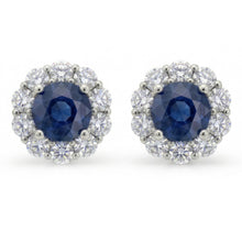 natural round sapphire 4.50ct earring front view
