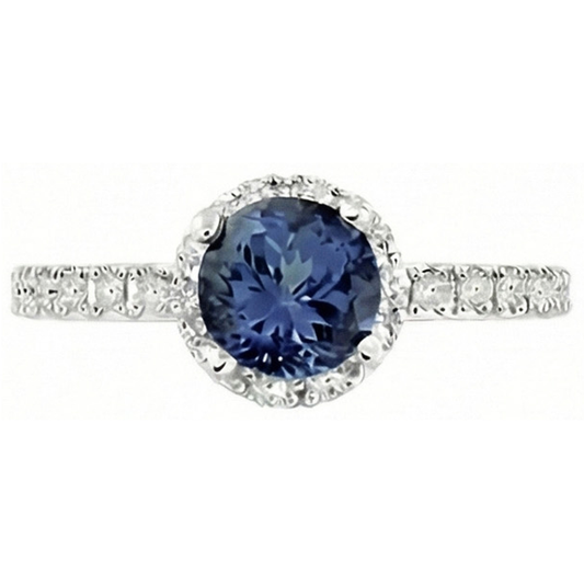 natural round sapphire 4ct ring side angle