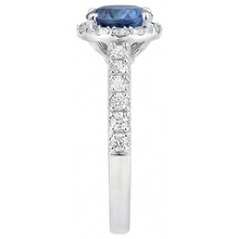 Round Cut 4 Carats Ceylon Sapphire Wedding Ring White Gold 14K