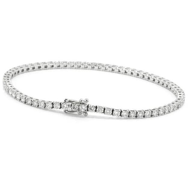 Round Cut 5.40 Ct Genuine Diamond Women Tennis Bracelet White Gold