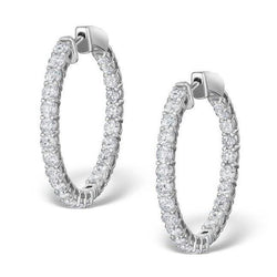 Round Cut 5.80 Carats F Vvs1 Natural Diamonds Lady Hoop Earrings Gold 14K