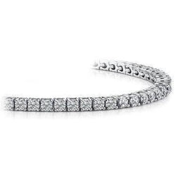 Round Cut 6 Ct Real Diamond Tennis Bracelet Solid White Gold Jewelry