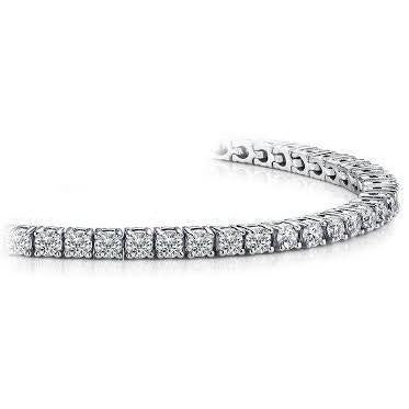 Round Cut 6 Ct Real Diamond Tennis Bracelet Solid White Gold Jewelry