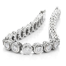 Round Cut 7 Carats Natural Diamond Tennis Bracelet White Gold Fine Jewelry