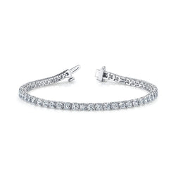 Round Cut 7.50 Carats Genuine Diamonds Tennis Bracelet WG 14K New