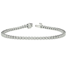 Round Cut Bezel Set 6 Carats Real Diamonds Tennis Bracelet WG 14K