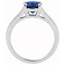 natural round sapphire 2.80ct ring profile view