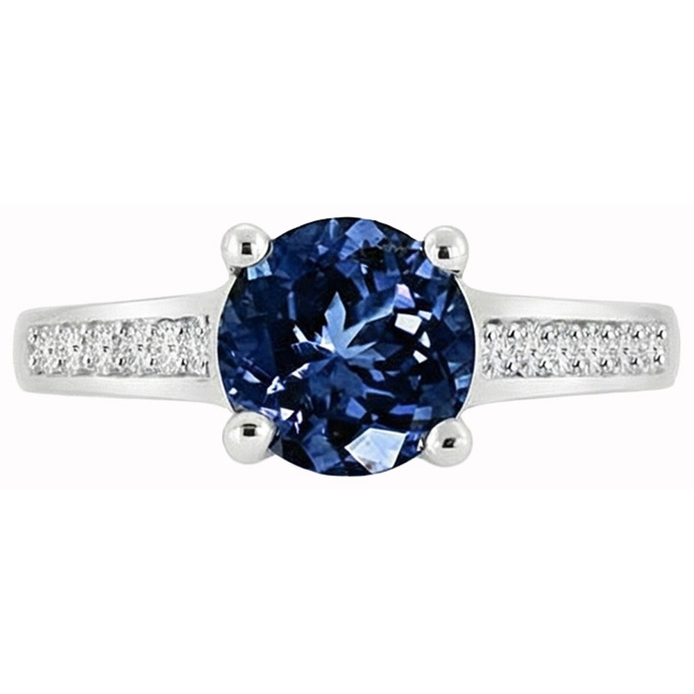 natural round sapphire 2.80ct ring side angle
